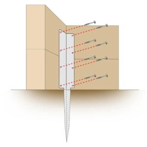 PERRY 750MM NO.4714 BROWN DOUBLE SLEEPER CORNER SUPPORT SPIKE - Image 3