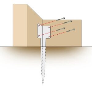PERRY 440MM NO.4713 GALVANISED SINGLE SLEEPER CORNER SUPPORT SPIKE - Image 3